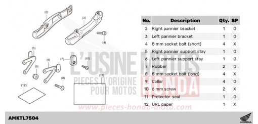 KIT,PANNIER SUPPORT STAY ADV750R de 2024